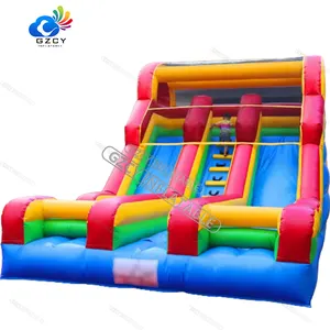 Rainbow colorful inflatable bounce slide /hot sell air bouncer inflatable slide for park