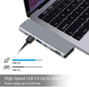 7 in 2 doppio <span class=keywords><strong>USB</strong></span> tipo <span class=keywords><strong>C</strong></span> a 4K <span class=keywords><strong>HDMI</strong></span> Hub con slot per schede SD TF e <span class=keywords><strong>USB</strong></span>-<span class=keywords><strong>C</strong></span> e PD ricarica rapida e 2 <span class=keywords><strong>USB</strong></span>-A per MacBook Pro e altro ancora - Product Image 5