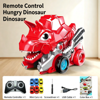 Jeu de serpent télécommandé 2,4 GHz, dinosaure mangeur de voitures télécommandées magnétiques, jeu interactif multijoueur avec chargeur