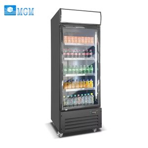 Réfrigérateur commercial vertical à porte vitrée simple, refroidissement par ventilateur, sans givre, pour boissons fraîches - Product Image 1