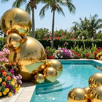 Ballon gonflable réfléchissant en PVC, grande boule brillante, sphère métallique géante à gonfler pour la décoration de fêtes et de festivals