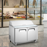 Vente d'usine, table de préparation pour pizza et sandwichs américains, comptoir réfrigéré, réfrigérateur à salade, équipement de réfrigération pour restaurant