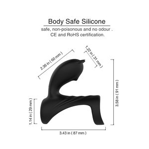 <span class=keywords><strong>Anello</strong></span> <span class=keywords><strong>Vibrante</strong></span> per Pene in Silicone Medicale e ABS, Impermeabile IPX7, Nero, per Ritardare l'Eiaculazione e Masturbazione - Product Image 6