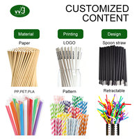 YACHEN Lot de 25 pailles en papier de Noël imprimées, écologiques, 12 motifs pour fêtes de Noël, café, bubble tea
