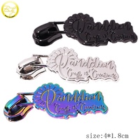 Étiquettes à fermeture éclair pour vêtements, logo personnalisé, curseur à glissière pour chaussures, accessoire de marque, breloques