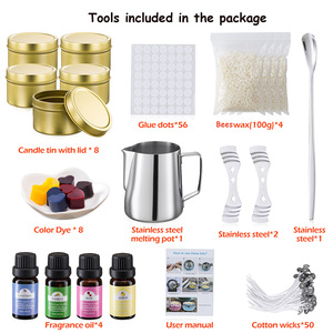 Kit de fabrication de bougies en cire de soja vendeur chaud avec cire de gel de cire d'abeille roulée-pour cire de paraffine de Noël incluse - Product Image 6