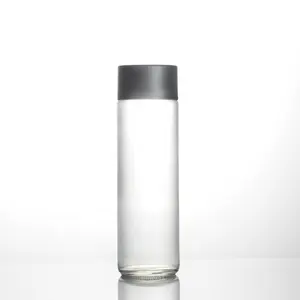 Bouteille d'eau en verre translucide vide, logo personnalisé, lin, clair, givré, 200ml, 300ml, 750ml, 375ml, 500ml