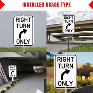 لافتات اتجاه الطرق القياسية - دوران مستقيم/يمين/يسار فقط، لافتات مرورية من الألومنيوم للطرق السريعة، لافتات مرورية عاكسة - Product Image 6