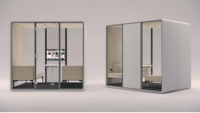 Cabine de bureau insonorisée moderne et modulaire, facile à assembler, amovible, pour isolation phonique et ambiance silencieuse