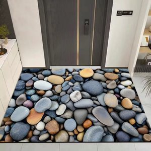 <span class=keywords><strong>Tapis</strong></span> d'entrée intérieur antidérapant à poils plats, lavable en machine, motif géométrique, adapté aux animaux domestiques, écologique, en boue de diatomée - Product Image 2