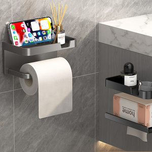 Đấm miễn phí nổi kệ lưu trữ chủ giá Khay Đứng tổ chức treo tường phòng tắm nhà vệ sinh giữ giấy kệ lưu trữ giá - Product Image 4