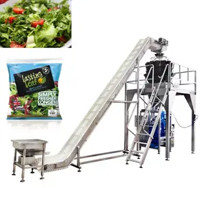 Mesin Pengemas Sayur Salad Otomatis, Mesin Pengemas Salad Sayuran Campuran Segar, Mesin Pembungkus Selada Salad