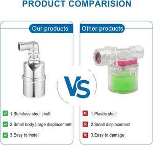 صمام عوامة للتحكم التلقائي في مستوى المياه من الفولاذ المقاوم للصدأ 304 بأحجام 1/<span class=keywords><strong>2</strong></span> بوصة و3/4 بوصة و1 بوصة لخزانات المياه وأحواض الماشية - Product Image 5