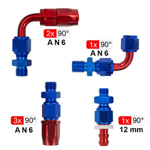 Kit de Regulador de Pressão de Combustível Ajustável de Alta Qualidade AN6 35-75 PSI com Conexões Vermelhas + Azuis e Linha de Óleo Universal FPR-005 - Product Image 4