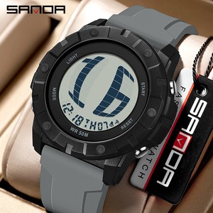 Montre numérique multifonctionnelle décontractée pour étudiants SANDA 2209 avec grand cadran à chiffres défilants, montre-bracelet étanche - Product Image 1