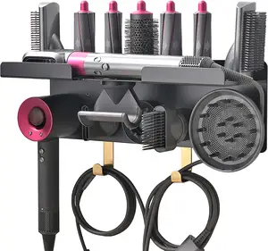 Duvar kurutma makinesi ve bigudi depolama tutucu saç bakımı alet düzenleyici uyumlu Dyson Airwrap