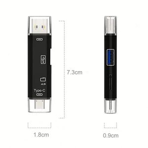 อะแดปเตอร์อ่านการ์ด 5 in 1 มัลติฟังก์ชั่น Type C Micro USB เป็น USB OTG USB 2.0 รองรับการ์ด TF สำหรับคอมพิวเตอร์และอุปกรณ์ Android - Product Image 3