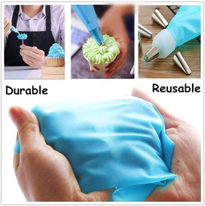 8 pz/set riutilizzabili forniture da forno Kit di strumenti per la decorazione della torta sacchetti di tubazioni in <span class=keywords><strong>Silicone</strong></span> sacchetti di pasticceria per prodotti da forno - Product Image 5