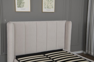 Willsoon bọc giường lưu trữ thủy lực với đầu giường chần dọc cao, giường nền tảng mềm hiện đại với lưu trữ nâng lên - Product Image 4