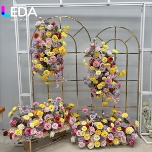 Arreglo Floral Colgante LEDA de Tamaño Personalizado en Colores Amarillo, Rosa y Morado para Bodas y Fiestas de Cumpleaños - Product Image 1