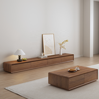 Nouvelle Conception 2025 Meuble TV et Table Basse de Luxe Haut de Gamme pour Appartement Panneau Style Autoportant Accessible