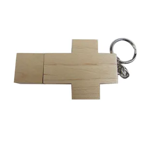 Kdata Fast Delivery OEM Cross Shape Wooden usb flash drive 8gb 16gb pendrive 2.0 memory stick for christmas gift