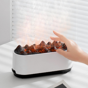 Luz nocturna Luz de calefacción y refrigeración Fuego simulado Llama de <span class=keywords><strong>aire</strong></span> Difusor de aroma Aceite esencial <span class=keywords><strong>Humidificador</strong></span> de volcán - Product Image 3