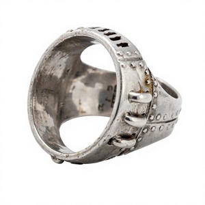 Bague vintage unisexe en alliage plaqué argent antique, motif engrenage de montre et mécanisme d'horloge squelette, cadeau de fête, Bague en argent - Product Image 3