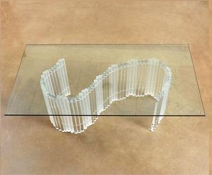 Luxe <span class=keywords><strong>Lucite</strong></span> <span class=keywords><strong>Table</strong></span> <span class=keywords><strong>Base</strong></span> para Display Racks Acessório elegante de mesa de café - Product Image 5