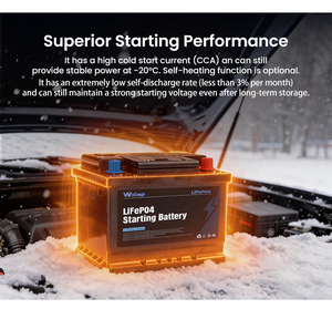 แบตเตอรี่สตาร์ทเตอร์ลิเธียมไอรอนฟอสเฟต 12V100Ah 1200CCA อายุการใช้งานยาวนาน ไม่ต้องบำรุงรักษา สำหรับรถตู้เชิงพาณิชย์และรถบรรทุกส่งของ - Product Image 5