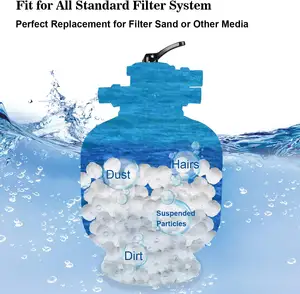 Hồ bơi Lọc bóng cho cát lọc bơm tái sử dụng thân thiện với môi sợi bóng phương tiện truyền thông Aquarium Fish Tanks cát Lọc phương tiện truyền thông - Product Image 3