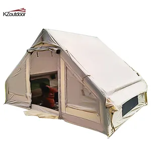 Produttori personalizzati tenda da campeggio gonfiabile ad aria impermeabile a forma di cabina di lusso pieghevole per esterni per 3-4 persone