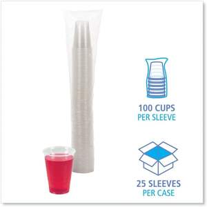 Boardwalk BWKTRANSCUP9CT 9 Onzas Vasos de Plástico Polipropileno Translúcido para Bebidas Frías, 100 Vasos por Funda, 25 Fundas por Caja - Product Image 2