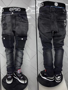 <span class=keywords><strong>Jean</strong></span> cargo en denim vintage pour <span class=keywords><strong>homme</strong></span>, <span class=keywords><strong>coupe</strong></span> <span class=keywords><strong>droite</strong></span>, taille mi-haute, délavage moyen, idéal pour l'été – Nouvelle collection, haute qualité, vente en gros - Product Image 6