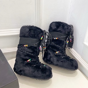 Botines de Mujer Otoño/Invierno 2026, Forro de Piel de Oveja Cálido y Grueso, Térmico, Impermeable, con Correa, Forro de Felpa, Punta Cerrada, Antideslizante, para Nieve - Product Image 4