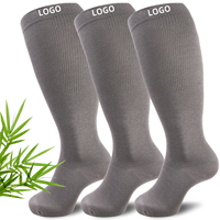 Chaussettes de compression médicale légères et confortables en viscose de bambou, hauteur genou, 15-20 mmHg, soutien doux, pour les voyages en avion et le quotidien
