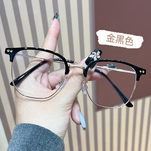 Nouvelles lunettes anti-lumière bleue pour femmes, monture ovale complète en métal TR, verres en résine, protection contre la lumière bleue, YC11211 - Product Image 3