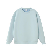 Sweat-shirt à col rond surdimensionné pour hommes, 400G, en coton liquide épais, uni, à manches longues, pull-over, personnalisable OEM, vente en gros