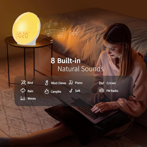 Luz de Despertador con Simulación de Amanecer y Atardecer, Reloj Despertador Electrónico LED, Lámpara de Noche con Luz Ambiental, Luz para Ayudar a Dormir - Product Image 2