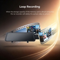 Yifuxin Layar Sentuh IPS 9,66 inci Nirkabel Portabel Carplay Android Auto Dual Dash Cam Depan/Belakang 1080P WiFi Penglihatan Malam