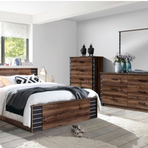 Juego de Dormitorio Individual, Matrimonial, Queen Size con Armario, Muebles de Almacenamiento de MDF, Cama con Base de Plataforma y Cajones - Product Image 4