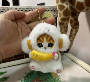 Porte-clés en peluche Kawaii, motifs Requin, Chat, Oeuf paresseux, <span class=keywords><strong>Fraise</strong></span>, <span class=keywords><strong>Prince</strong></span>, Grenouille aux grands yeux, Saumon, Lapin, en peluche douce, breloque <span class=keywords><strong>de</strong></span> sac, cadeau pour - Product Image 4