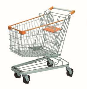 Chariot à provisions à poussée manuelle de supermarché chariot à panier de manutention en acier chariot à provisions pliable - Product Image 1