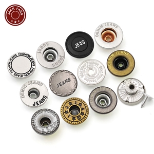 Boutons et rivets vintage en laiton de l'usine KUNSHUO, boutons en acier inoxydable et fer, boutons métalliques personnalisés avec logo pour vestes et jeans. - Product Image 1