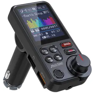 Bt93 1.8 "מסך צבעוני אלחוטי Bluetooth 5.0 fm משדר qc3.0 מהיר טעינה מהירה נגן mp3 מכונית נגן mp3 Bluetooth משדר מכונית