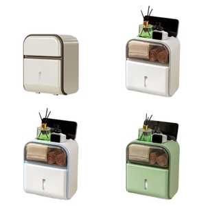 Toilet Tissue Box Wall Mounted Non Perforated <b>Roll</b> <b>Paper</b> Drawer Storage Box Household Bathroom Shelf - Product Image 4