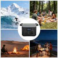 Générateur solaire d'urgence à onde sinusoïdale pure avec batterie LiFePO4, adaptateur secteur, radio et lampe torche pour la survie