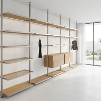 Armoire penderie ouverte en alliage d'aluminium, style minimaliste italien, luxe léger, pour chambre à coucher, mobilier de maison complet