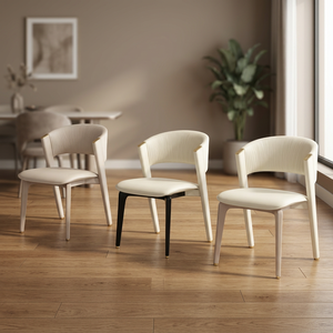 Silla Moderna de Cuero Genuino para Sala de Estar, Patas de Madera Maciza, Diseño Ergonómico, Estilo Minimalista, Muebles para el Hogar - Product Image 1