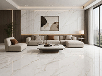 Vente directe d'usine : Carreaux de sol en céramique vitrifiée 60 x 60 blancs pour intérieur, idéaux pour les maisons et les salons en Chine